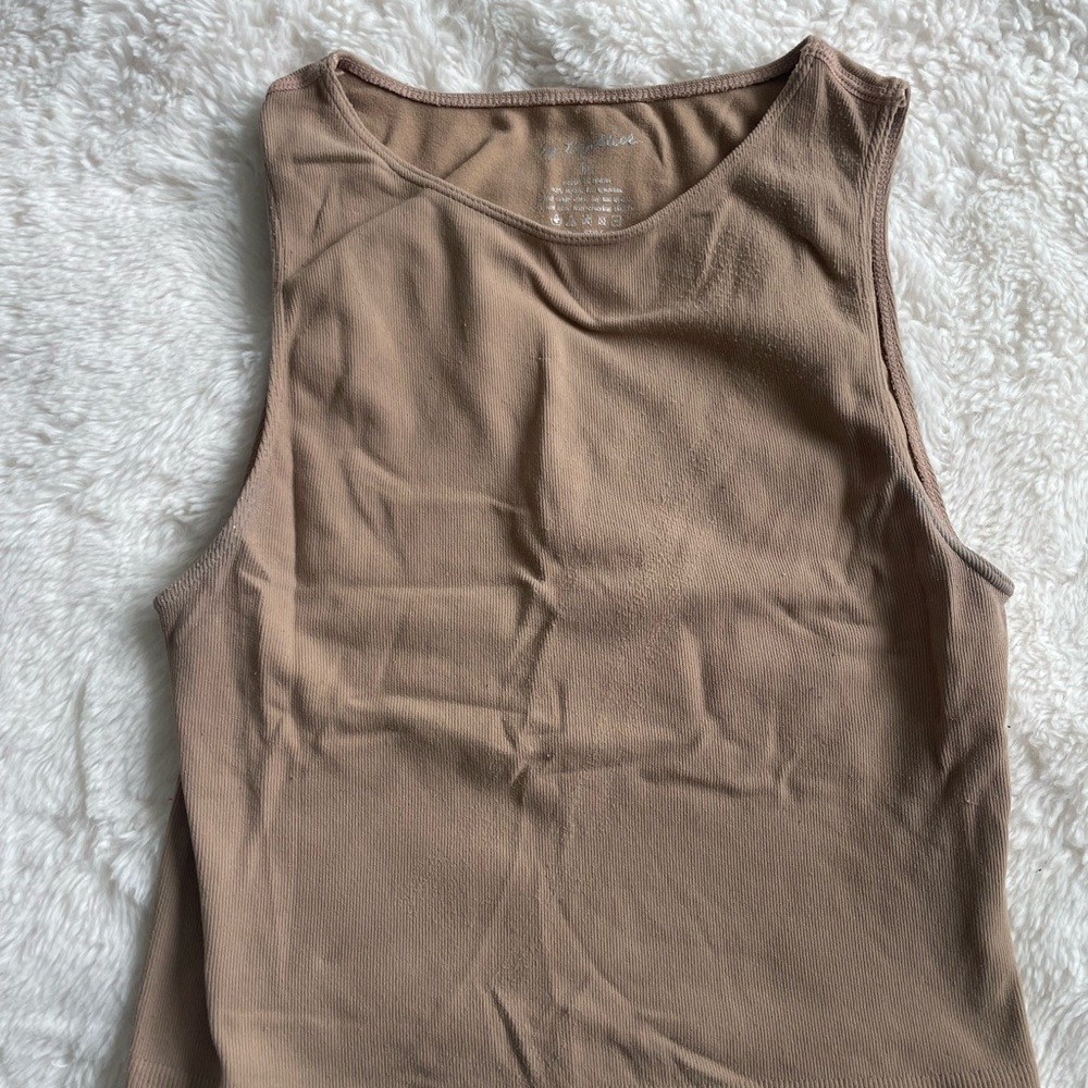 Lane 201 By Together Beige Fitted Tank Top Size M